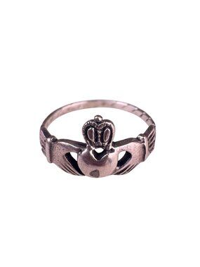 Sterling Silver 925 Womens Claddagh Ring Irish Triquetra Heart Design Size 6